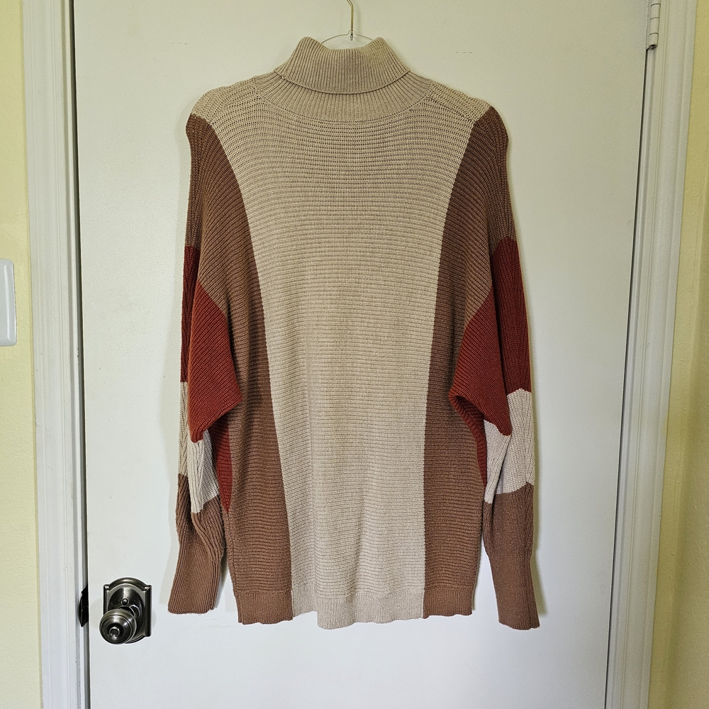 Colorblock Turtleneck Sweater